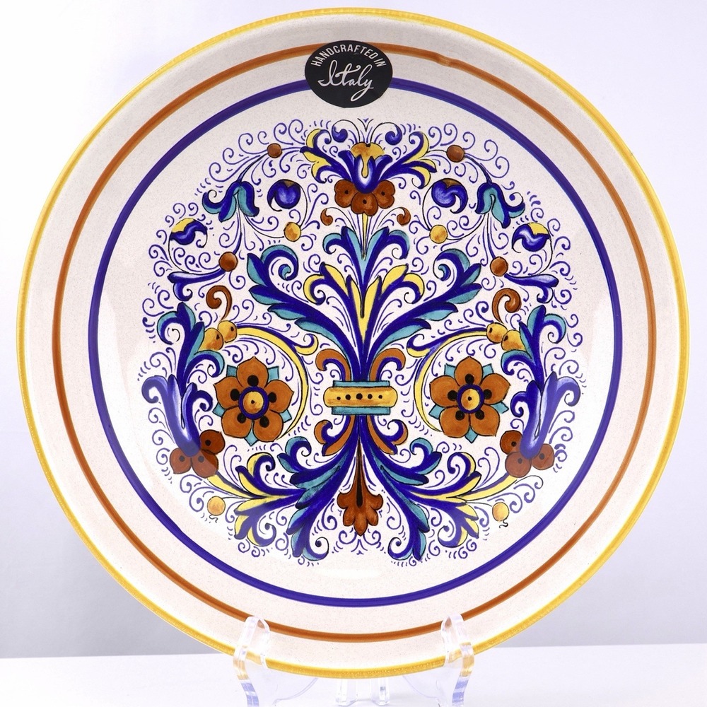 Deruta Ricco Italian Pottery Serving Bowl 13" Hand Painted Ceramica Nova Italy